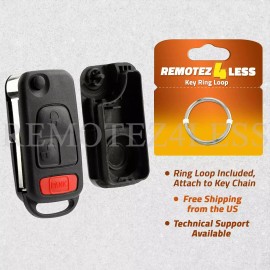 Remotez4less 3 Buttons Remote Flip Key Fob Case Replacement For Chrysler Crossfire 2004-2008