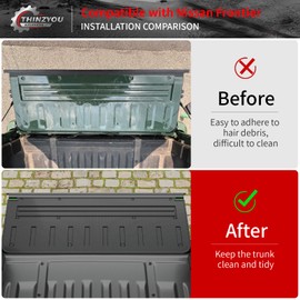 Thinzyou Tailgate Mat Compatible with 2022 2023 2024 2025 Nissan Frontier Trunk Bed Mat TPE All Weather 5FT Strip Style Tailgate Liner 2024 Frontier Accessories