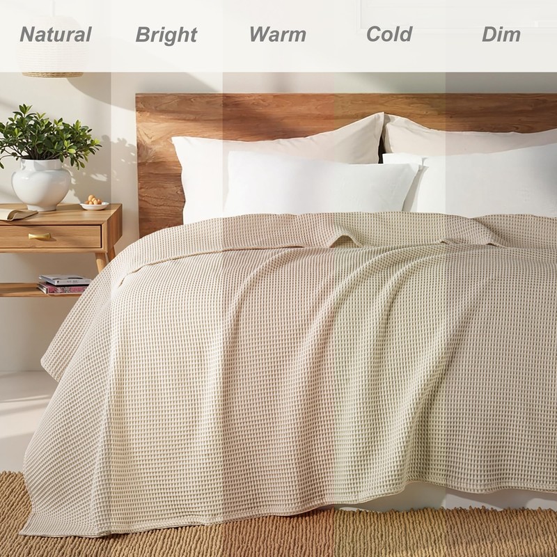 Exclusivo Mezcla 100% Cotton Waffle Blanket King Size for Bed,