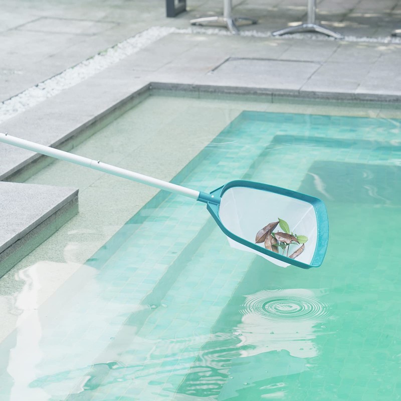 POOLWHALE Upgrades Swimming Pool Leaf Net Skimmer Rake with Adjustable