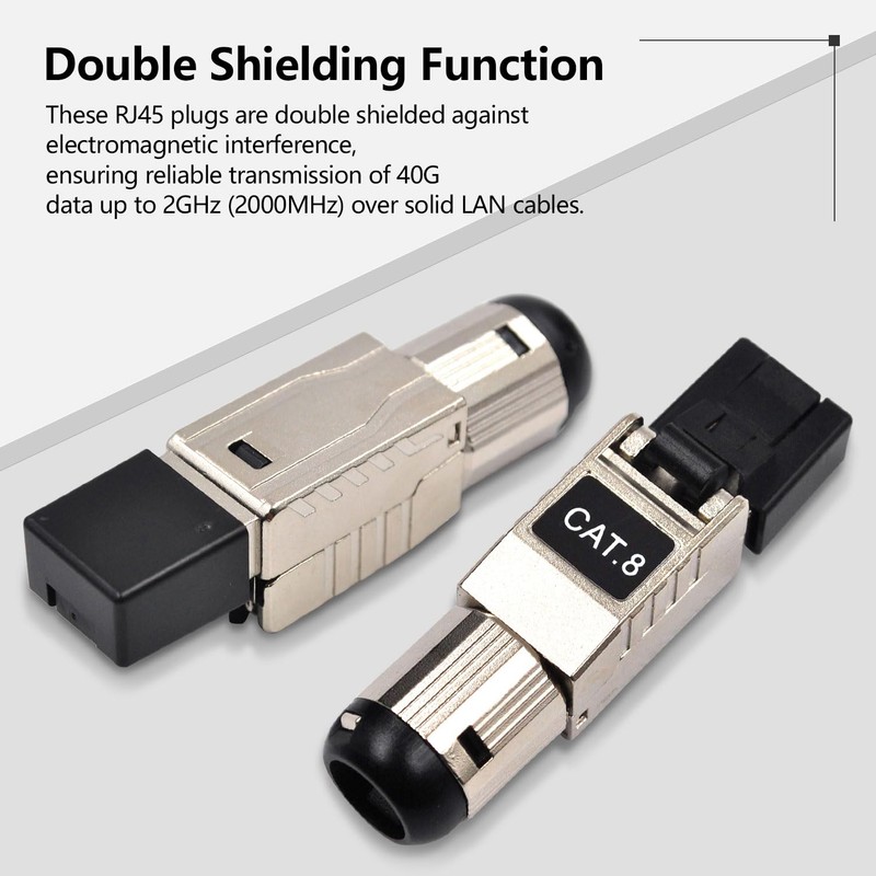 Itvexeme RJ45 Connectors Tool Free Cat8, Cat8 Field Termination Plug