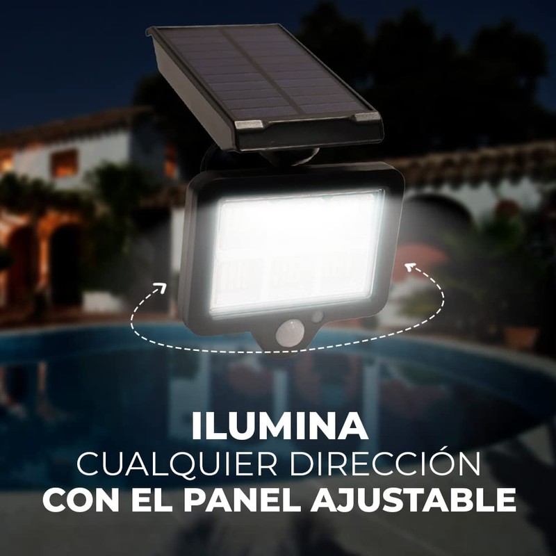 Tecnolite Lampara Solar, 120 LED Lampara Solar para Exterior IP54