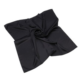 TrendsBlue Elegant Large Silk Feel Solid Color Satin Square Scarf Wrap 35", Black