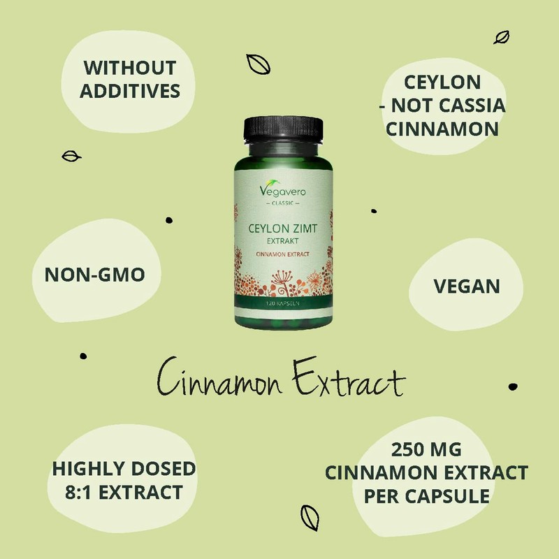 Ceylon Cinnamon 2000mg Vegavero® | High Strength Extract (8:1) |