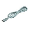2-Prong Power Cord with Open Wiring,6 ft Replacement Power Cord