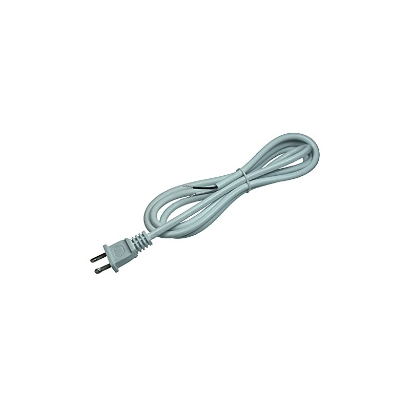 2-Prong Power Cord with Open Wiring,6 ft Replacement Power Cord