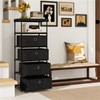 Flulep 4-Drawer Fabric Storage Cabinet - Removable Foldable Drawers, Industrial