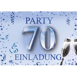 Edition Colibri Birthday Invitations Pack of 10 A6 Card Set, Invitation for Writing on, Party (Blue, 70)