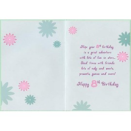 Designer Greetings Mermaid with Pink Foil Tail Age 8 / 8th Birthday Card for Girl