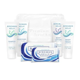 Travel Toiletry Kit with Bag Shampoo Conditioner Lotion Soap + by Bergman