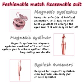 Magnetic Eyelashes, Natural Look Magnetic Lashes, No Glue Magnetic Eyelashes, with out Eyeliner Clear Band Lashes Wispy Lashes Look Like Extensions Magnetic Eyelashes with Applicator (2 Pairs)