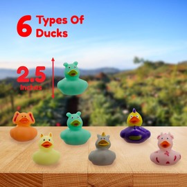 Windy City Novelties 50 Pack - 2" Assorted Themed Rubber Ducky Bath Toys (Farm Animal)