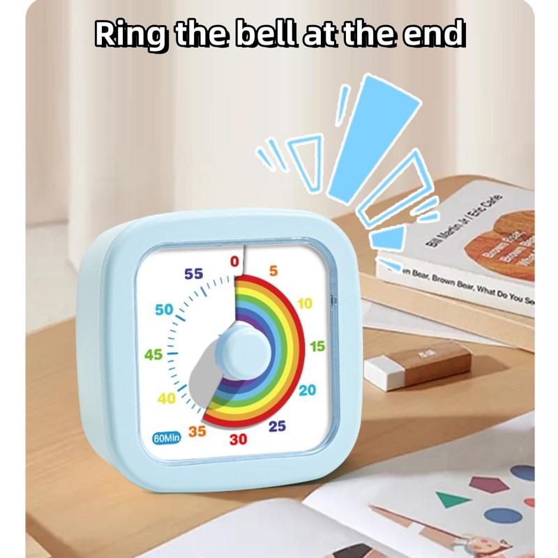 Kids Visual Timer Cute Rainbow - 60 Minute Countdown Timer