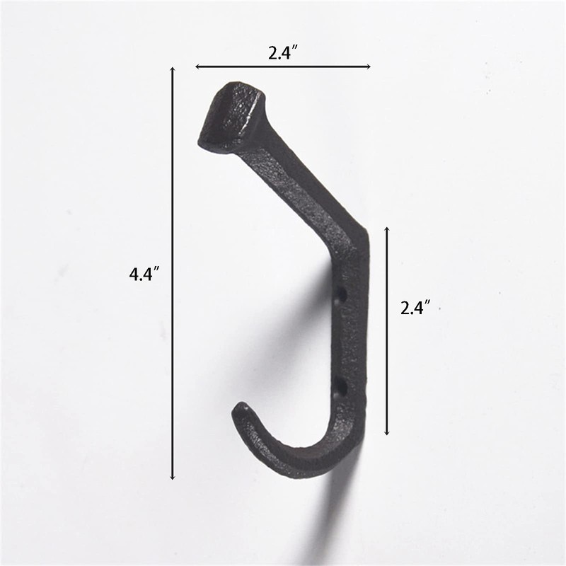 Dicunoy 8PCS Rustic Cast Iron Hooks, Wall Mounted Farmhouse Coat