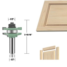 OLETBE 3 PCS Router Bit Set, 1/2-Inch Shank Round Over Raised Panel Cabinet Ogee Door Rail and Stile Router Bits, Woodworking Wood Cutter, Wood Carbide Groove Tongue Milling Tool (Panel)