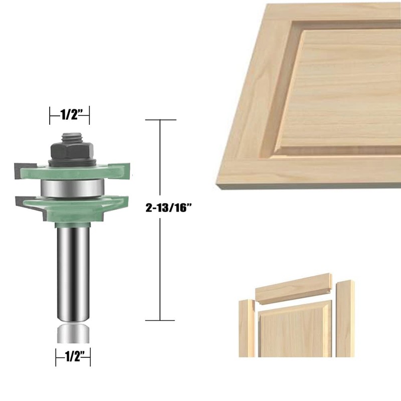OLETBE 3 PCS Router Bit Set, 1/2-Inch Shank Round Over