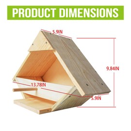 Weatherproof Cedar Dove Nesting Box - Outdoor Handmade Bird House with Triangular Entry | Attracts Mourning Doves