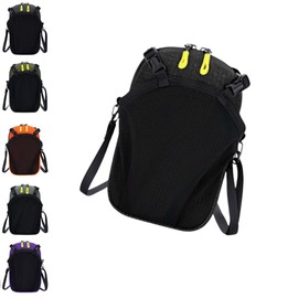Smartphone Pouch with Carabiner for Backpacks, Belt Pouch, Waterproof, Zipper, Fits 6.5 inches, Black (Grey)
