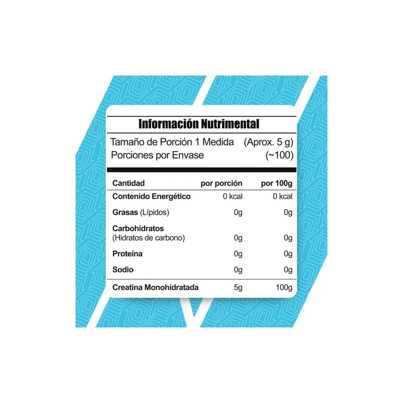 Creatina Monohidratada 500 G Meta Nutrition 100 Porciones