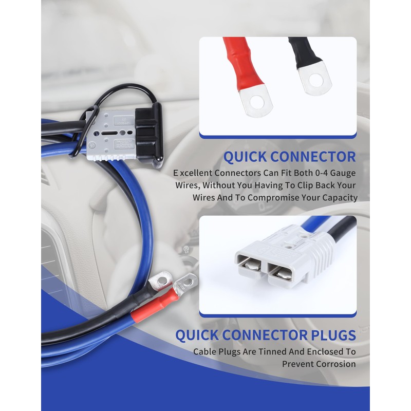 SAFEMATE 00 Gauge 30 FT Heavy Duty Jumper Cables -