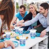 50 Pcs Blue Ocean Fish Plastic Cups with Lids and