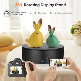 Couleeur Rotating Display Stand 360° Electric Rotating Platform,13cm Rotating Display Stand,Speed and Direction Adjustable Rotating Turntable for for Display Jewelry