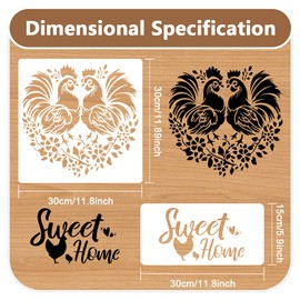 Doodlream 8Pcs Farmhouse Stencil Template Plastic Reusable Farm Animals Stencils for Painting on Walls Floors Wood Fabric Furniture Glass