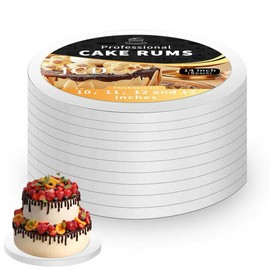 10pcs 14 Inch Cakeboard Round, 1/2 Inch Thick Cake Boards, Bend Resistant & Sturdy White Cake Cardboard for Presenting Heavy or Tall Tiered Cakes, Base para Pastel(14inch/10pcs)