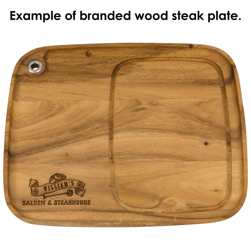 Classic Monogram Branding Iron Wood Steak Plate | BBQ Fans