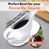 Bruntmor 11 Oz White Ceramic Gravy Boat With Tray, 11
