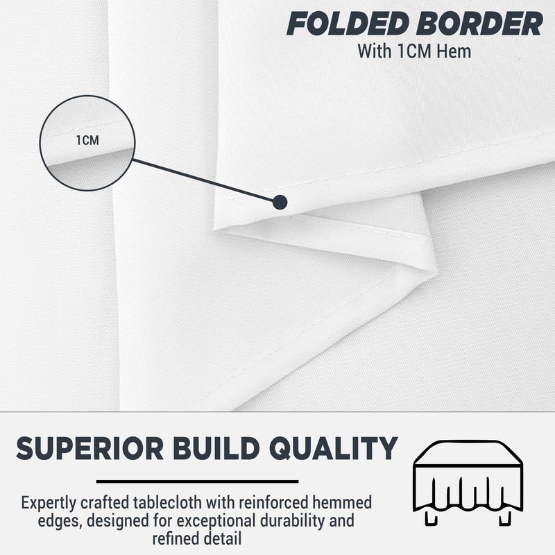 WedDecor White Square Tablecloth 54 x 54 inch Polyester Linen