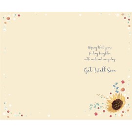 Get Well Soon Card, Bright Get Well Soon Wishes Card with Sunflowers Hope You Feel Better Soon Card, Wishing you a Speedy Recovery Card For Him Get Well Card For Her Get Well Greetings Card