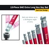 Titan 12713 Extra-Long Arm Ball Tip SAE Hex Key Set,