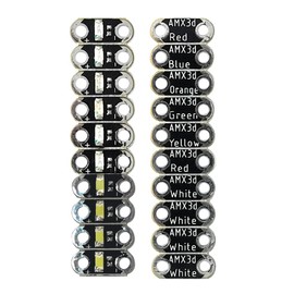 AMX3d Lilypad Color LEDs – Red, Orange, Yellow, Green, Blue & White Jewel LED Lights with Internal Resistor for Lilypad E-Textiles and Wearable Projects, Pack of 20