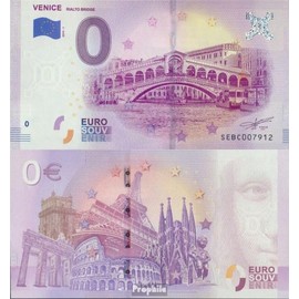 Prophila Collection Banknote Italy Souvenir Note Rialto Bridge in Venice Mint 2019 0 Euro Rialto Bridge in Venice (Banknotes for Collectors) Cars/Road Traffic