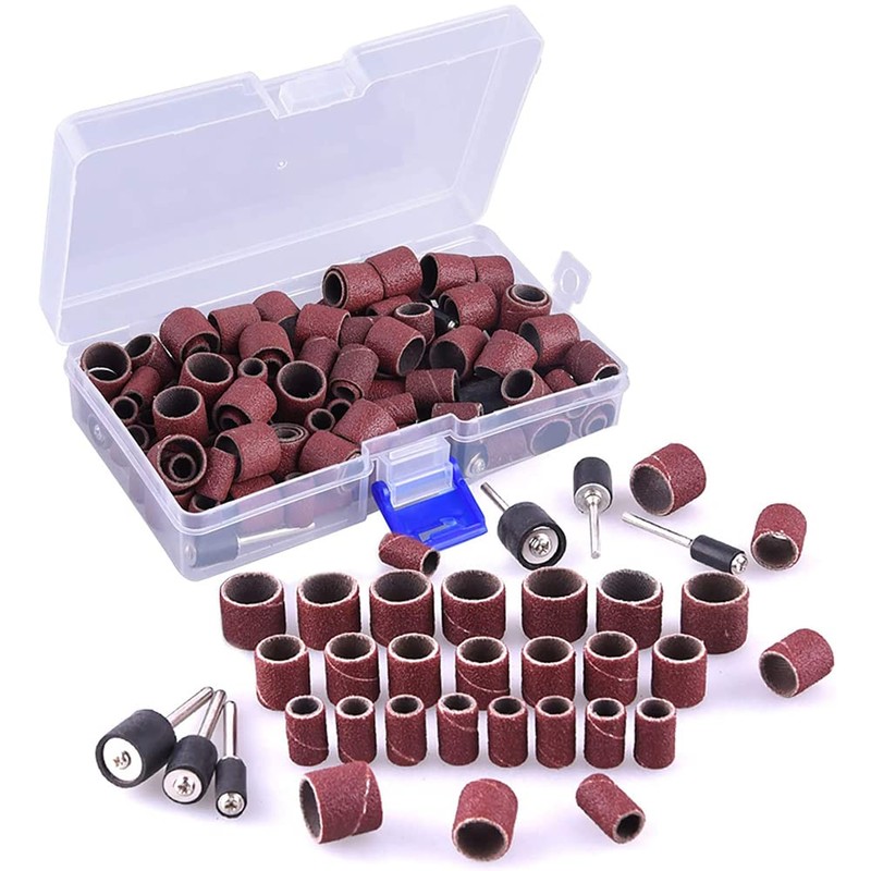 132 Piece Sanding Sleeve Set with Box, Including 120 Pieces