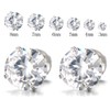 1 Pair 8MM Mens Ladies White Cubic Zirconia Stud Earrings