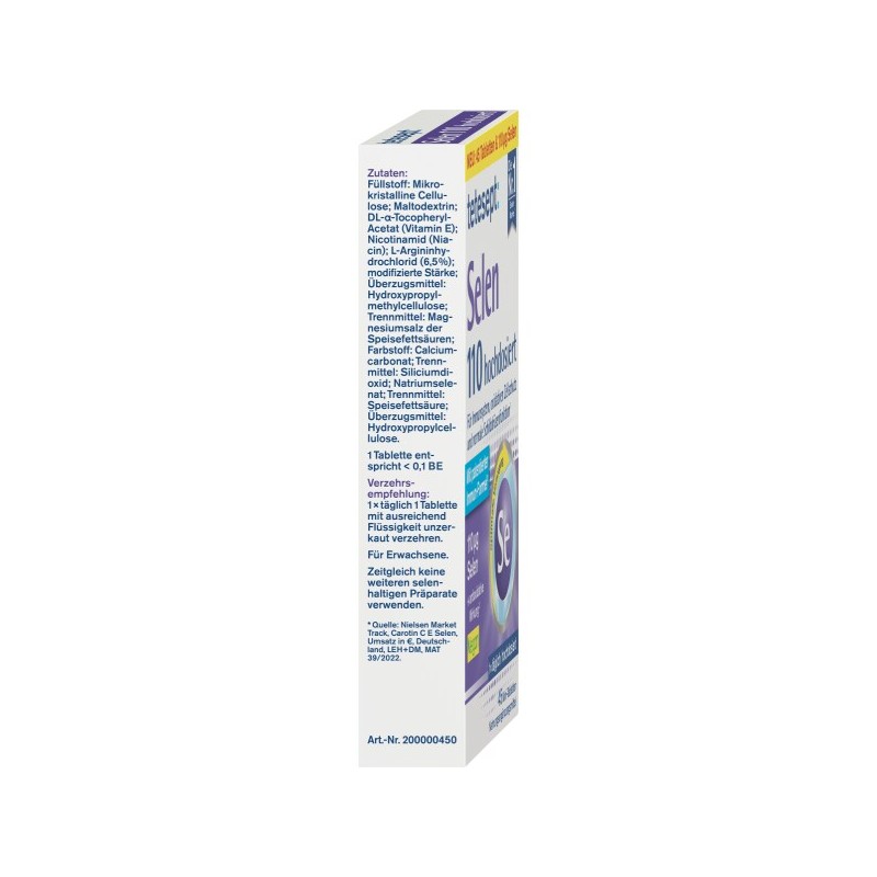 tetesept 테테셉트 셀레늄 100 고용량 미니 정제 40개입 7.52g tetesept