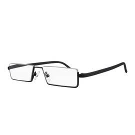 WANWAN Half Frame Blue Light Blocking Reading Glasses Women Men Lightweight TR90 Rim Readers with Case (Black, 2.75)