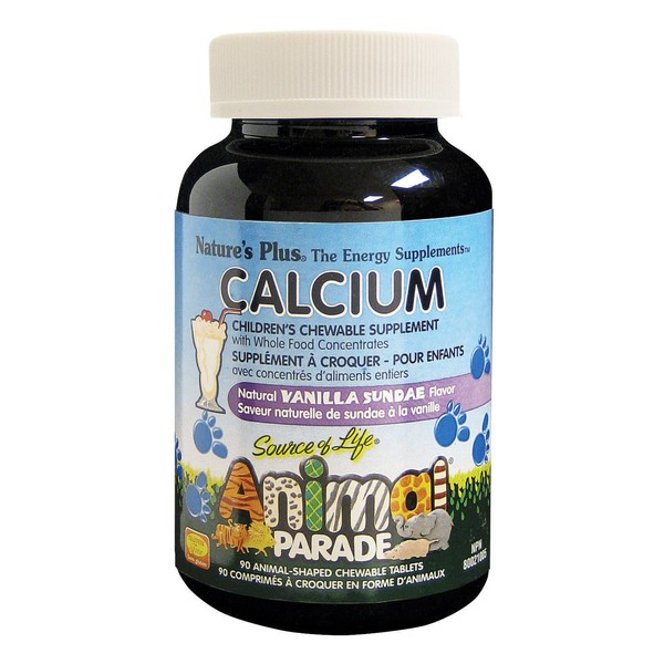 Nature's Plus Animal Parade Children's Chewable Calcium Vanilla Sundae 90