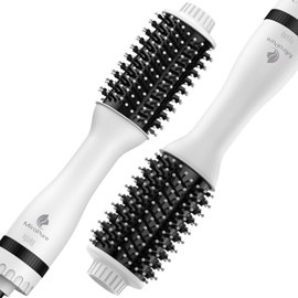Hair Dryer Brush Blow Dryer Brush in One, MiroPure 4 in 1 Hair Dryer and Styler Volumizer with 4 Speed Temp Settings, Hot Air Brush with Oval Barrel for All Hair Style and Fast Drying, White