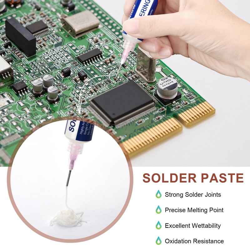 Lesnow Solder Flux Paste And Solder Wick Braid, No Clean