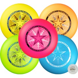 Discraft Ultrastar Neon 5-Pack | Premium Ultimate Discs - Neon Pink, Yellow, Cobalt Blue, Green, and Orange