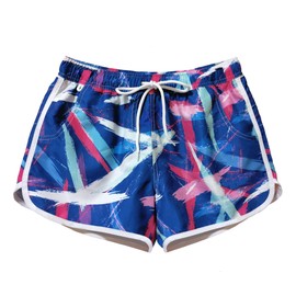 vxsvxm Pantalones cortos de playa para mujer, de secado rápido, con bolsillos, pantalones cortos de verano, Graffiti Print, S