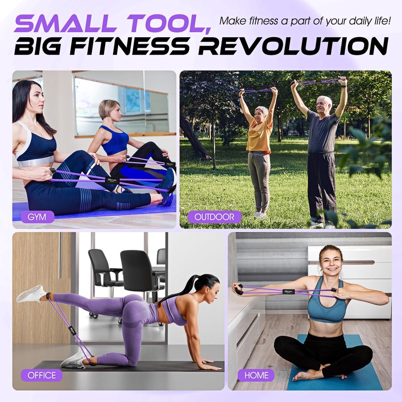 Resistance Bands, Figure 8 Resistance Band, Exercise Bands with Handles,