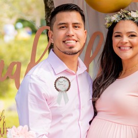 Daddy to Be Pin Llama Baby Shower Pin for dad to wear, White & Rose Gold, It's a Girl, It's a Boy Baby Sprinkle