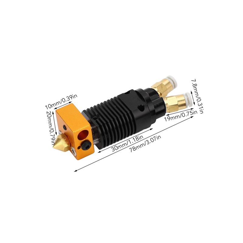3D Printer Mounted Extruder Head 2 in 1 Out Double