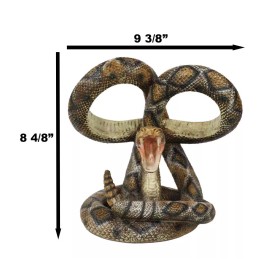 Ebros Gift Rustic Western Coiled Diamondback Rattlesnake Snake Double Wine Bottles Holder