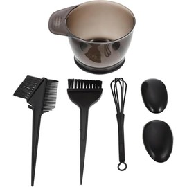 6 Piezas Kit Profesional Tinte Cabello, Herramientas para Teñir Cabello, Kit salon Belleza Cabello, Cepillos Aplicadores, Tazón Mezclador, Tapones Oídos, Para Uso Doméstico/Salón (Negro)