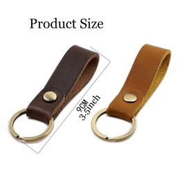 Leather Key Fob, Genuine Leather Key Chain, Premium Ancicraft Leather Key Ring, Vintage Strap Car Key Holder, Great Gift Idea (3.5inch)